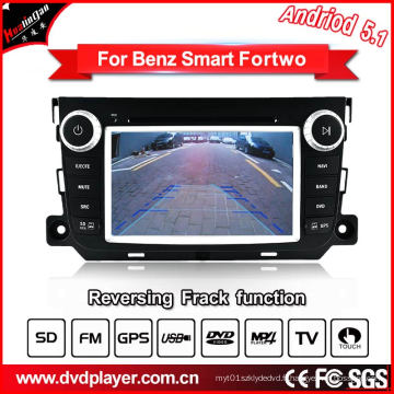 GHz Car DVD GPS Navigation Android 5.1 / 1.6 pour Smart Fortwo Car Audio avec connexion WiFi